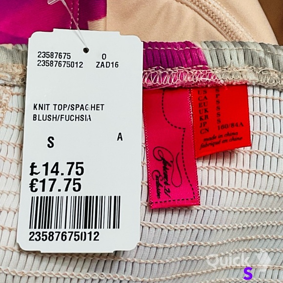 NWT Forever 21 Pink Floral Zippered Knit Top - Picture 7 of 8